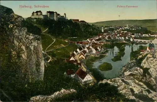 Ansichtskarte Harburg (Schwaben) Blick auf die Stadt 1918