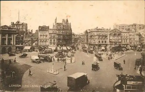 Postcard London Piccadilly Circus - Verkehr 1913