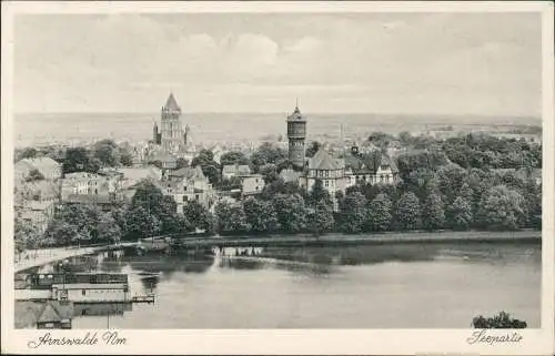 Postcard Arnswalde Choszczno Seepartie und Flussbadeanstalt 1938