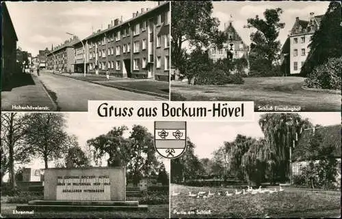 Bockum-Hövel-Hamm (Westfalen) Hohenhövelerstr., Schloß, Ehrenmal 1963