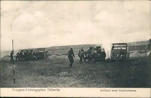 Ansichtskarte Dallgow-Döberitz Artillerie  Scharfschiessen 1912 Stempel Berlin