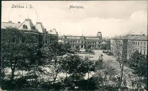 Ansichtskarte Zwickau Albertplatz 1908