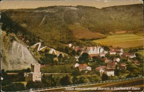 Ansichtskarte Obernitz-Saalfeld (Saale) Schloß Wetzelstein und Obernitz 1914