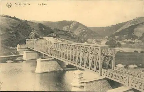Postkaart Anseremme-Dinant Ansreme Dinant Le Pont. Brücke 1915