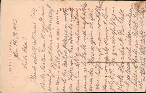 Postkaart Wervico Wervik (Wervicq) Straßenpartie, Menschen 1915