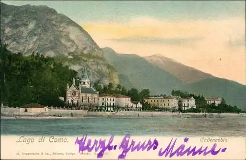 Cartoline Cadenabbia Stadt, Lago di Como 1903  Lombardei