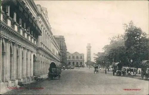 Postcard Colombo Queen Street 1911  Ceylon Sri Lanka