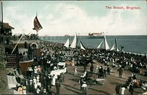 Postcard Brighton Promenade, Belebt 1912  England Great Britain