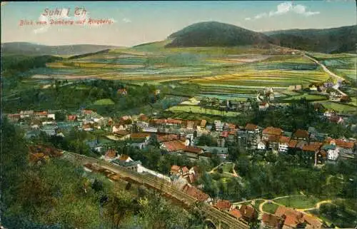 Ansichtskarte Suhl Blick vom Domberg auf Ringberg. 1914