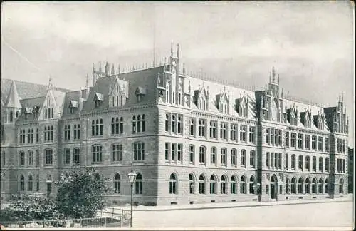 Ansichtskarte Braunschweig Straßenpartie am Finanzgebäude 1912