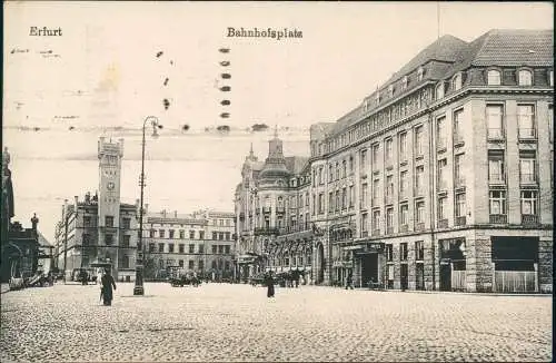 Ansichtskarte Erfurt Bahnhofsplatz 1924