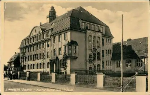 Ansichtskarte Limbach-Oberfrohna Sachs Hans Schemm-Schule 1938