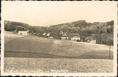 Ansichtskarte Rechenberg-Bienenmühle Partie an der Stadt - Fotokarte 1942