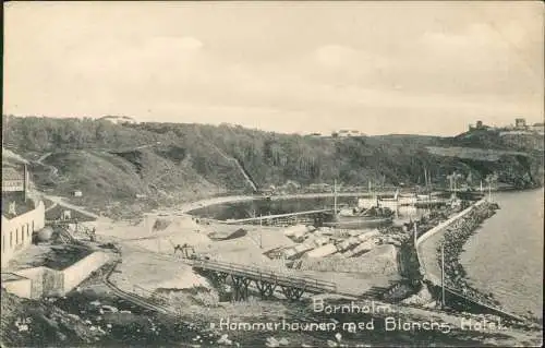 Postcard Bornholm Hammerhounen med Blanchs Hotel 1915  Dänemark Danmark