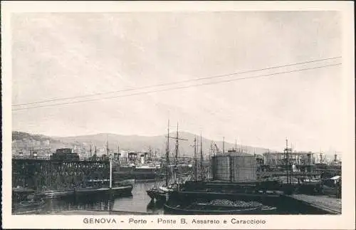 Cartoline Genua Genova Porto Ponte B Assareto e Caracciolo 1928  Italia Italien