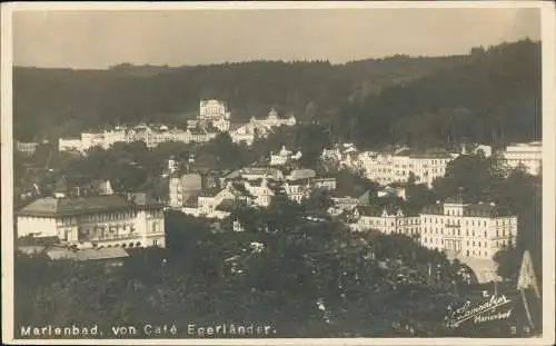 Marienbad Mariánské Lázně von Café Egerländer. Fotokarte 1931  Böhmen Bohemia