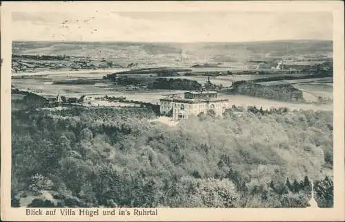 Bredeney-Essen (Ruhr) Blick auf Villa Hügel und in's Ruhrtal 1914