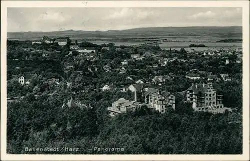 Ansichtskarte Ballenstedt (Harz) Blick über die Stadt 1939