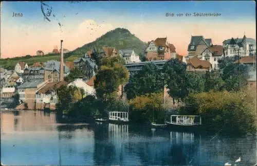 Ansichtskarte Jena Blick von der Schützenbrücke 1916