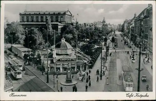 Ansichtskarte Hannover Straßenbahn Kröpcke Straße 1936