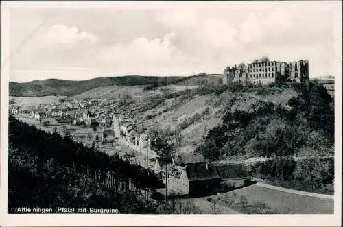 Ansichtskarte Altleiningen Stadt mit Burgruine 1933