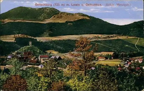 Postcard Bad Geltschberg Lázně Jeleč Lewin u. Geltschbad 1917  Böhmen Bohemia