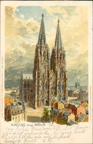 Ansichtskarte Köln Kölner Dom Platz Künstler-Litho 1900