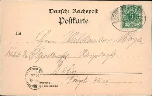 Ansichtskarte Ballenstedt (Harz) Schlosspark Pavillon 1898  gel. Bahnpoststempel