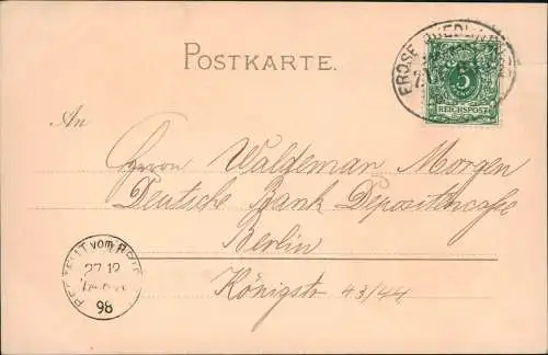 Ansichtskarte Ballenstedt Harz Schloss 2Bild Künstlerlitho 1898 Bahnpoststempel