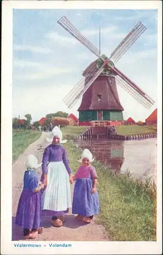 Volendam-Edam-Volendam Windmill Windmühlen Kinder in Tracht 1936  Holland