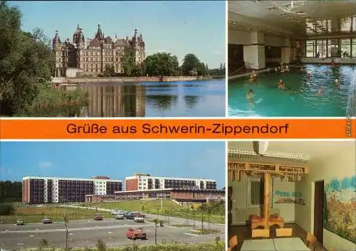 Schwerin FDGB-Erholungsheim "Fritz Reuter", Schweriner Schloss, Schwimmhalle, Spielzimmer 1986