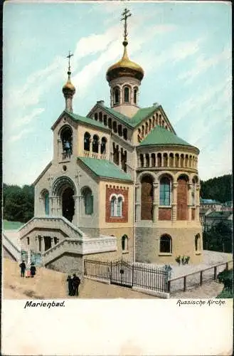 Postcard Marienbad Mariánské Lázně Russisch-orthodoxe Kirche 1907