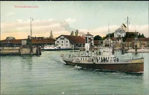 Ansichtskarte Romanshorn Schiffe Dampfer Steamer St. Gallen Hafen 1912