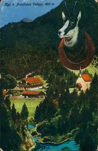 Ansichtskarte Rottach-Egern Forsthaus Valepp - Künstlerkarte 1914