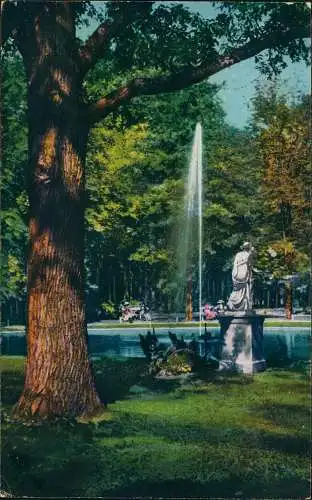 Franzensbad Františkovy Lázně Parkmotiv mit Springbrunnen. 1913