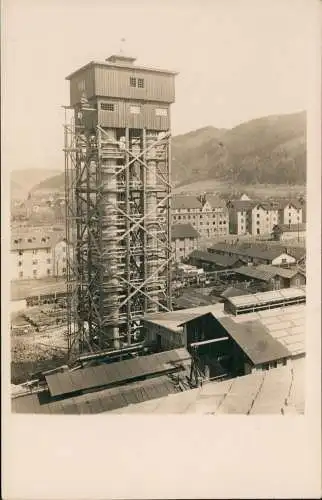 Foto  Bergbau Zechenturm und Arbeiterhäuser 1927 Privatfoto