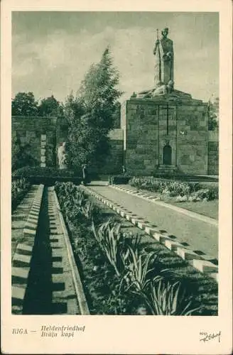 Postcard Riga Rīga Ри́га Heldenfriedhof Brāļu kapi 1934