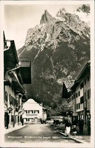 Ansichtskarte Mittenwald Straßenpartie und Geschäfte 1939