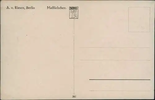 Kinder Künstlerkarte Mädchen auf Blumenwiese Künstlerkarte Maßliebchen 1918