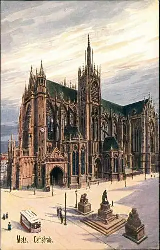 CPA Metz Kathedrale Cathédrale Künstlerkarte 1914