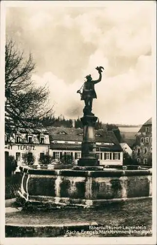 Lauenstein (Erzgebirge)-Altenberg (Erzgebirge) Marktbrunnen Falkenjäger 1932  Erzgebirge