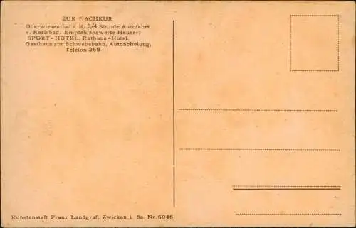 Ansichtskarte Oberwiesenthal Fichtelberg Seilbahn Rodelbahn 1922  Erzgebirge