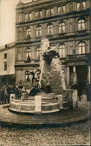 Ansichtskarte Aachen Bakauv-Brunnen Gruppe mit Kindern Fotokarte 1911