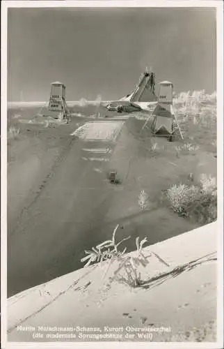 Ansichtskarte Oberwiesenthal Schanze Skisprung im Winter 1932