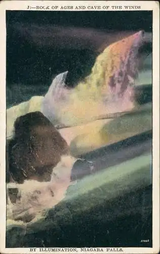 Postcard Niagara Falls (NY) ILLUMINATION, NIAGARA FALLS USA 1928