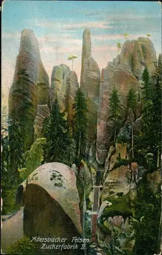 Weckelsdorf Teplice nad Metují | Adersbacher Felsen Zuckerfabrik II. 1909