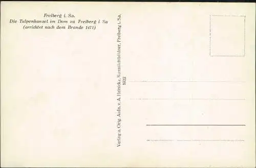 Ansichtskarte Freiberg (Sachsen) Die Tulpenkanzel im Dom 1932