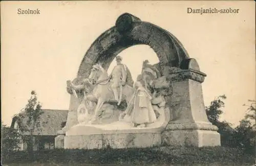Postcard Sollnock Szolnok Damjanich-szobor 1913  Ungarn Magyar