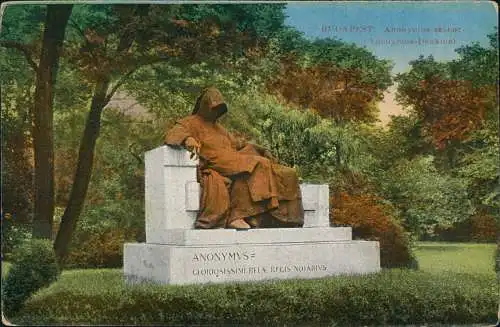 Postcard Budapest Anonymus szobor Denkmal 1914