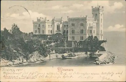 Cartoline Triest Trieste Schloss Miramar (Castello di Miramare) 1901